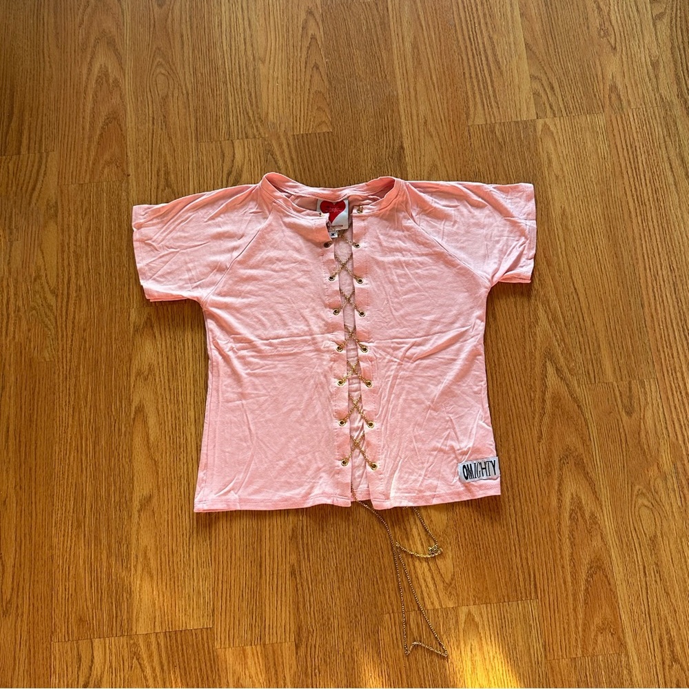 O-Mighty X-Tina Chain Lace Up T-Shirt